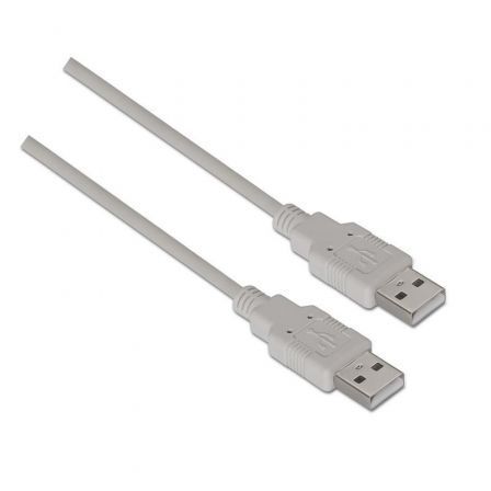 Aisens Cable USB 2.0 Tipo A Macho a Tipo A Macho, 2m, Beige